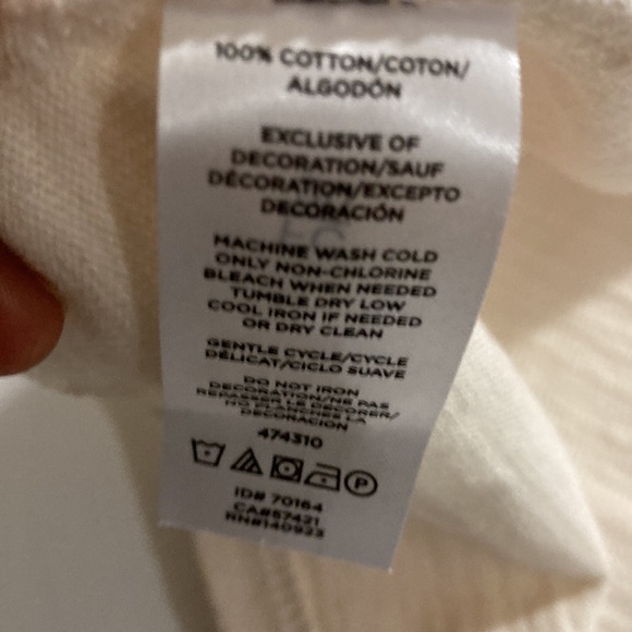 Loft cream Medium blouse 100%cotton Made in India. 3/4 sleeve lace at the cuffs - Picture 8 of 8